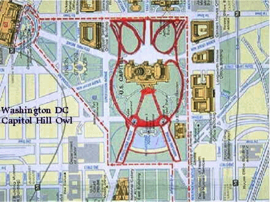 Yes, D.C is built to look like Moloch. Pagan lord of the underworld.